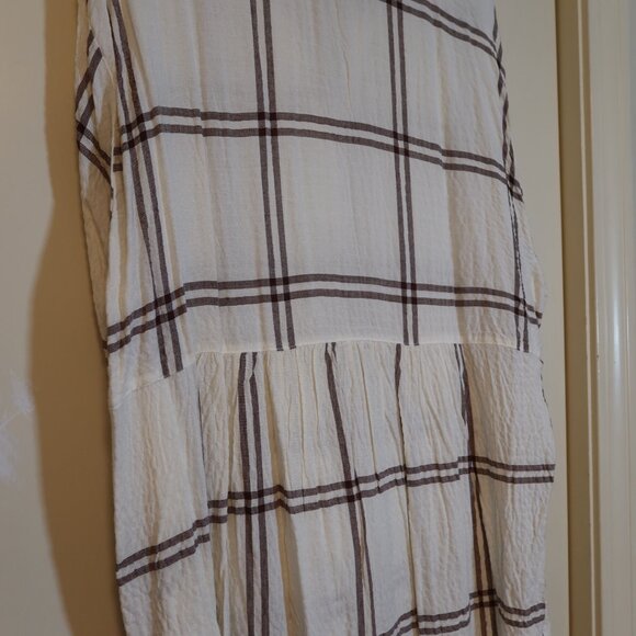 Jane and Delancey Brown Plaid Gauze Tunic - Picture 4 of 5